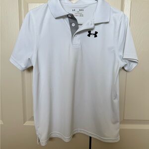 Under Armour Kids Polo Shirt in White and Gray